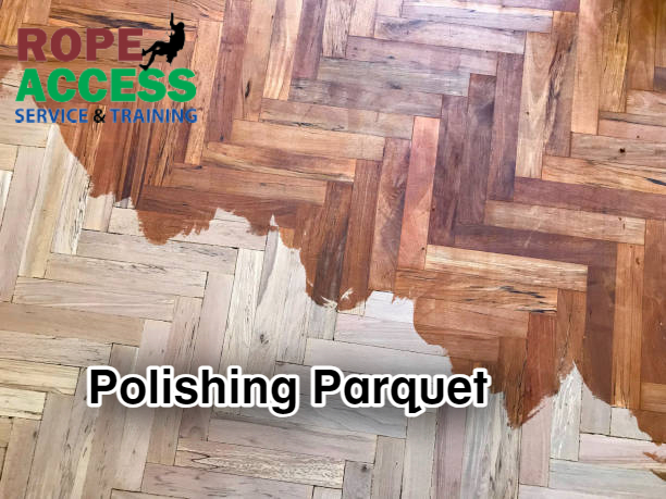 this show before and after scene of parquet  after polishing through parquet polishing service in Kathmandu